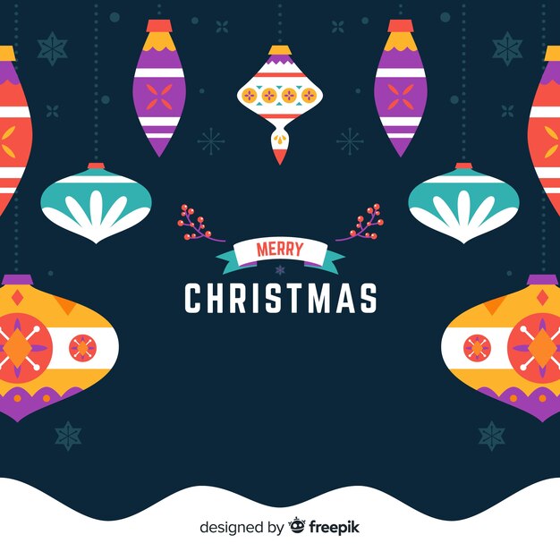 Free vector lovely christmas background with flat design