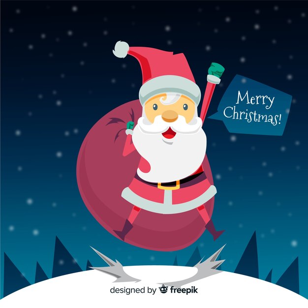 Lovely christmas background with flat design