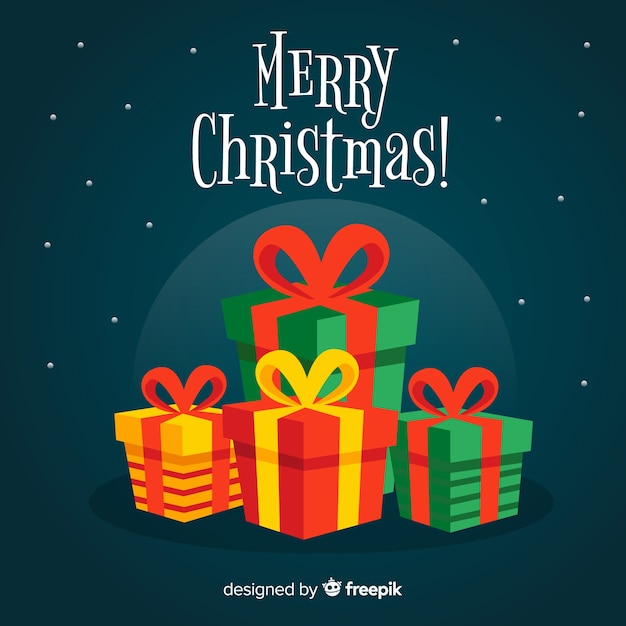 Free Vector lovely christmas background with flat design