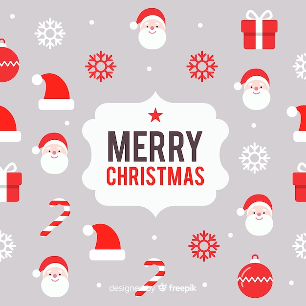 Free vector lovely christmas background with flat design