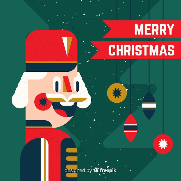 Lovely christmas background with flat design