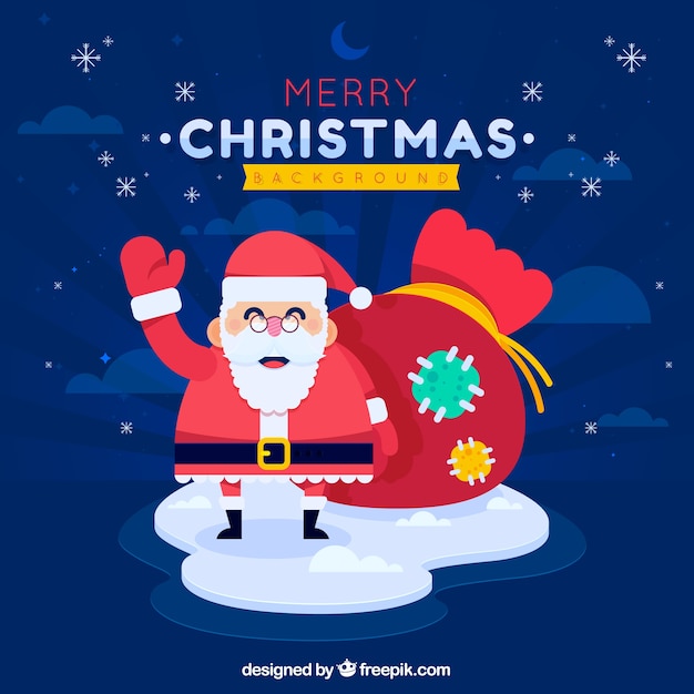 Lovely christmas background with flat design