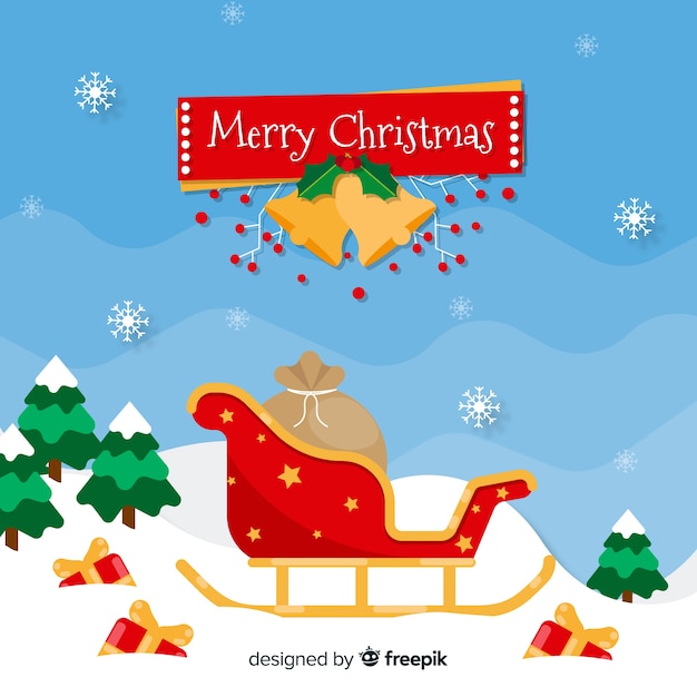 Free vector lovely christmas background with flat design