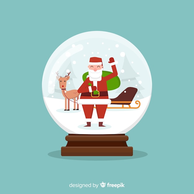 Free Vector lovely christmas snowball globe