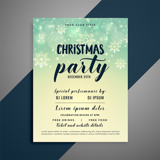 Free vector lovely christmas snowflakes flyer design