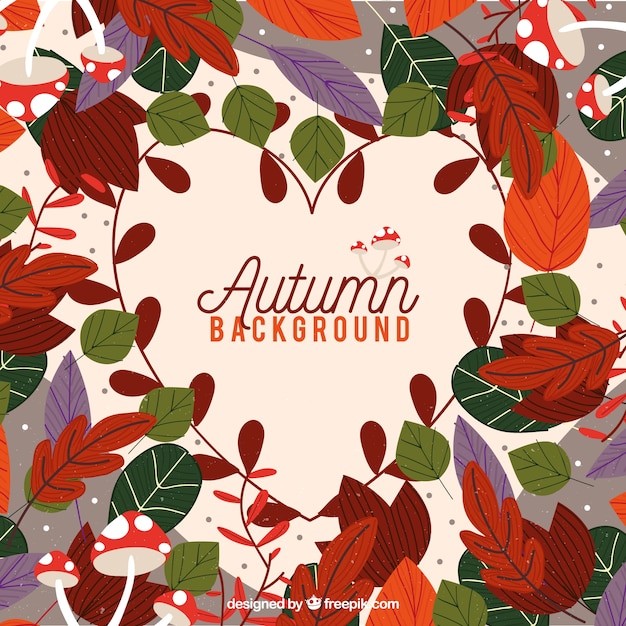 Free Vector lovely composition with autumn leaves