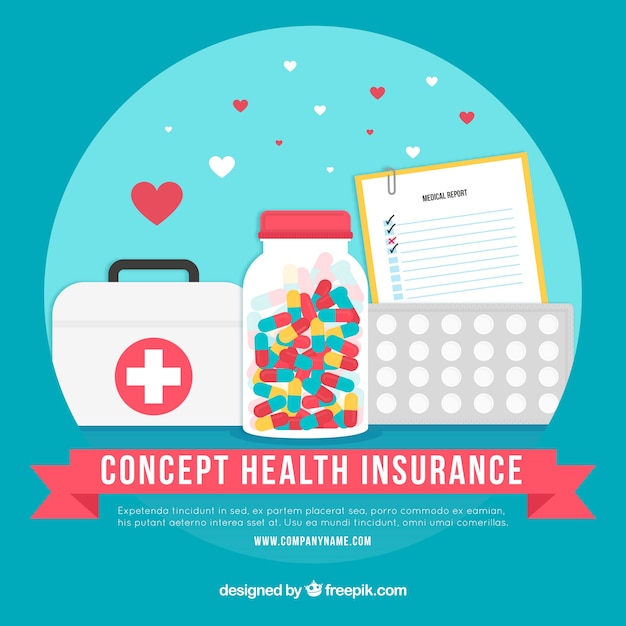 Free Vector lovely composition with medications