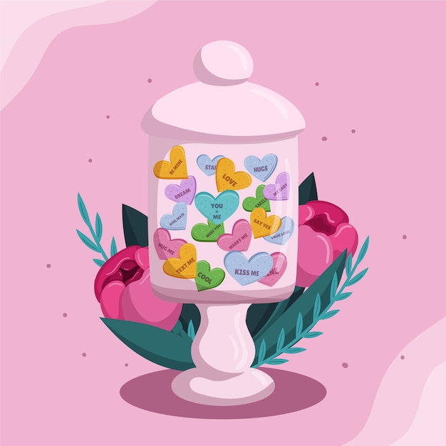 Lovely conversation hearts illustration