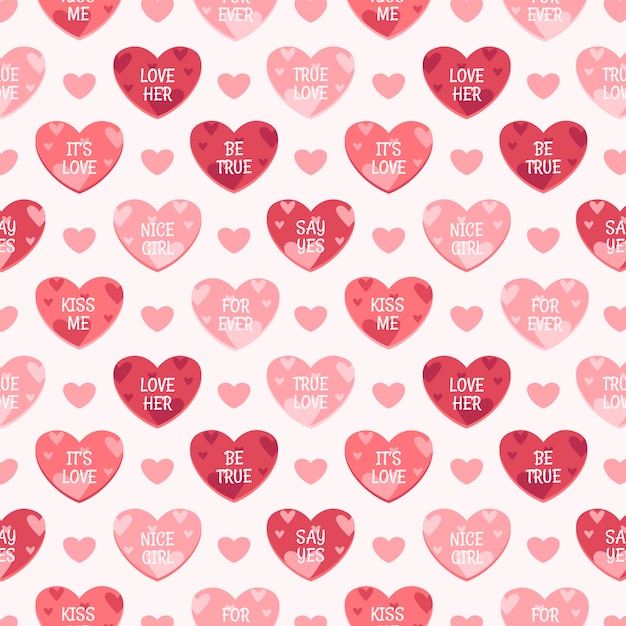 Free Vector lovely conversation hearts pattern