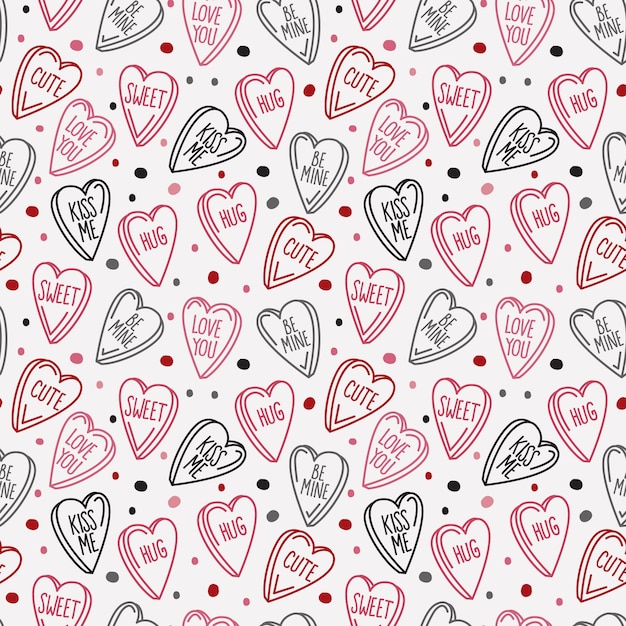 Free vector lovely conversation hearts pattern