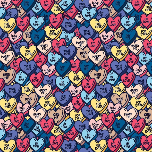 Lovely conversation hearts pattern