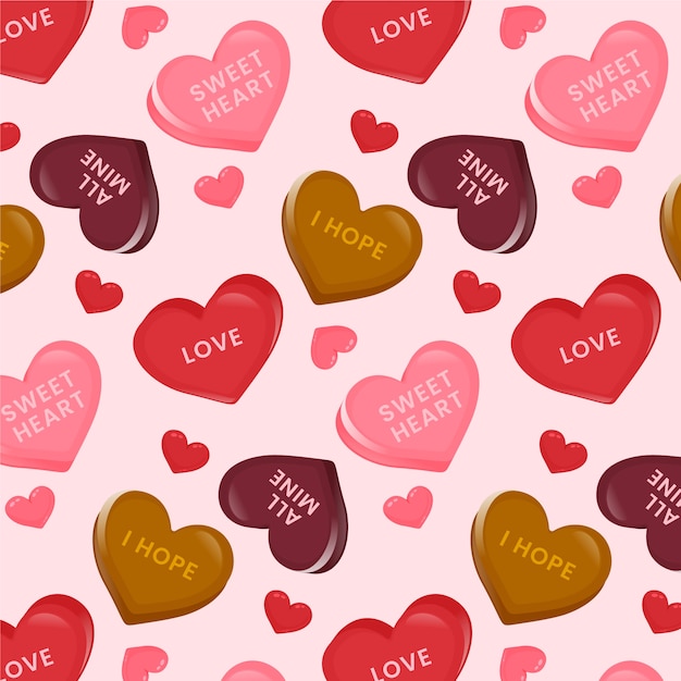 Lovely conversation hearts pattern