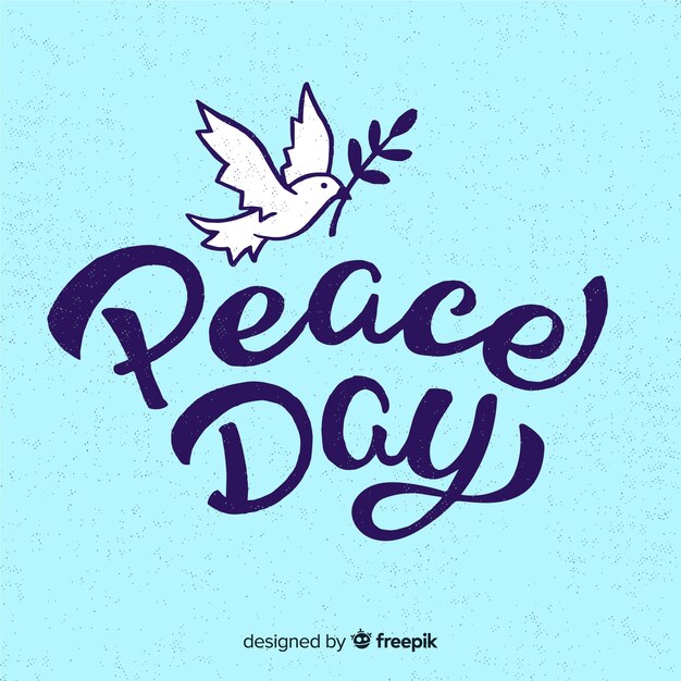 Lovely day of peace composition with cute lettering