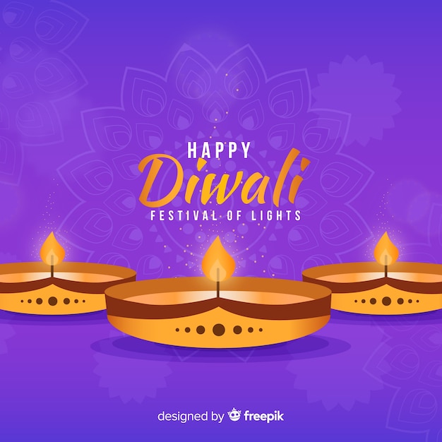 Lovely diwali background with realistic design