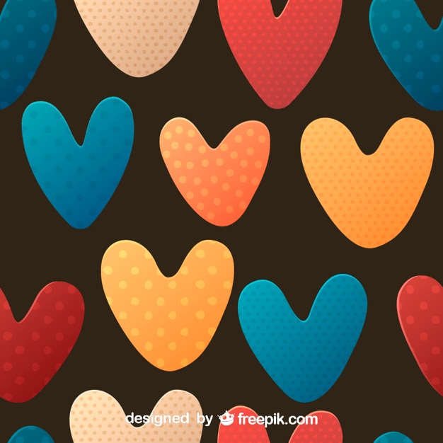 Free Vector lovely dotted heart seamless pattern