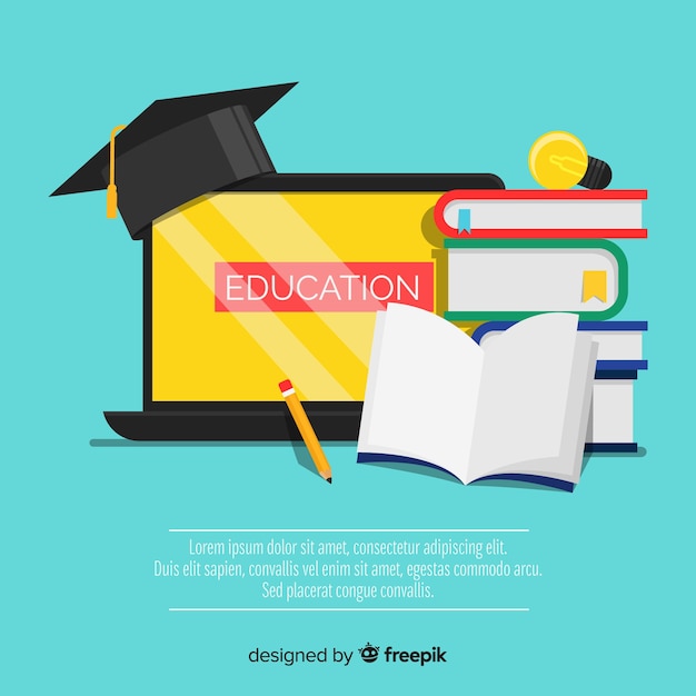 Lovely education concept with flat design