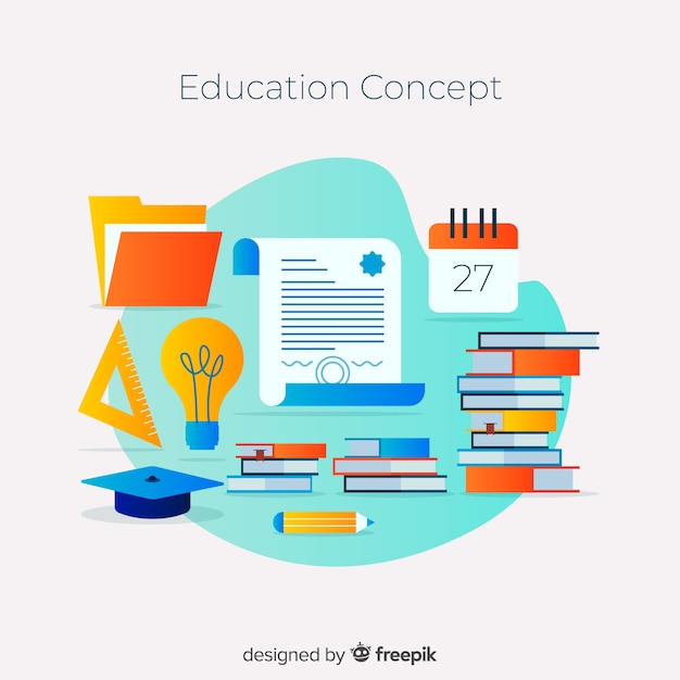 Lovely education concept with flat design