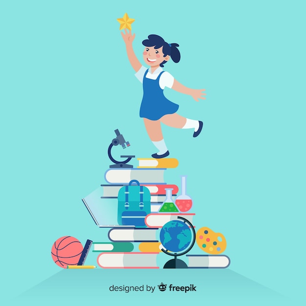 Lovely education concept with flat design