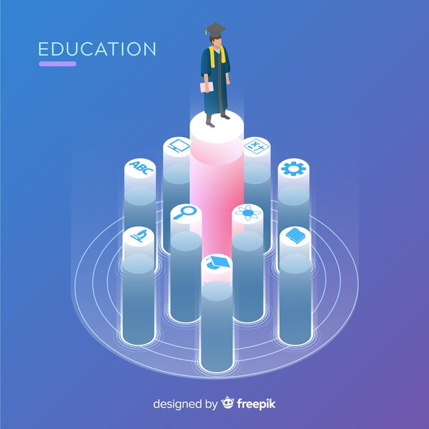 Lovely education concept with flat design