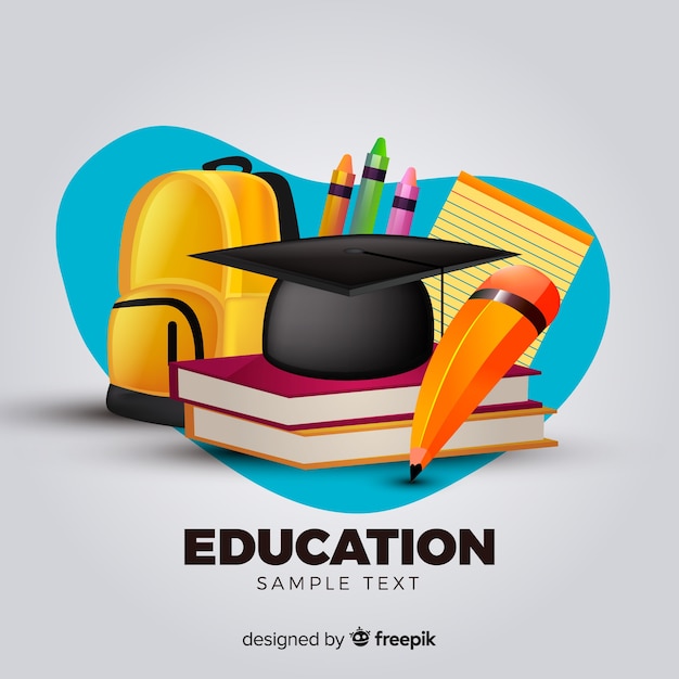 Lovely education concept with realistic design