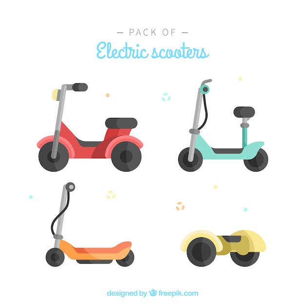 Free Vector lovely electric scooters with flat design