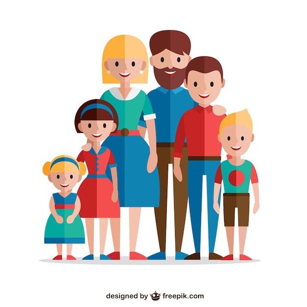 Lovely familiy in flat design