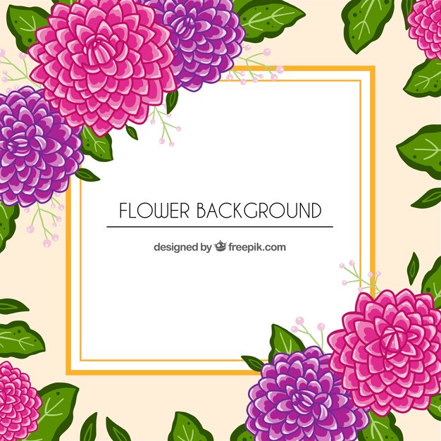 Lovely floral background with flat design