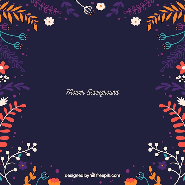 Lovely floral background with flat design