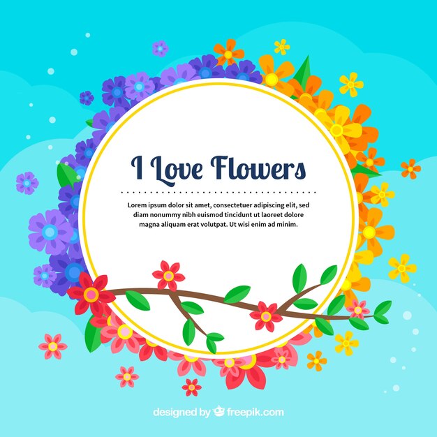 Lovely floral background with flat design