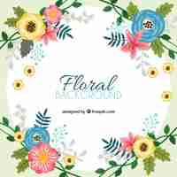 Free vector lovely floral background with flat design