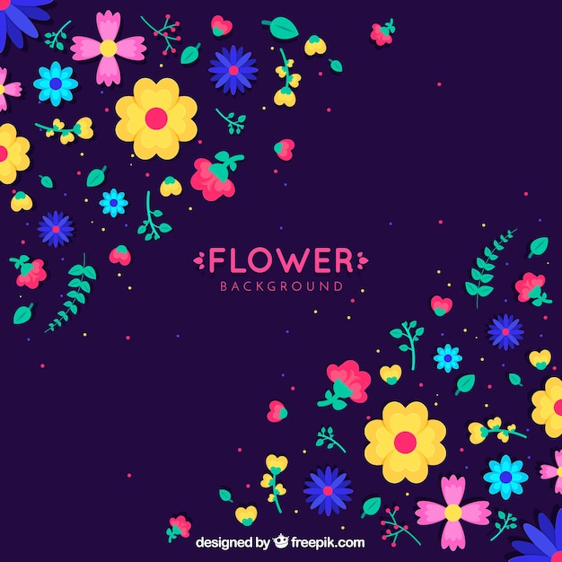 Lovely floral background with flat design