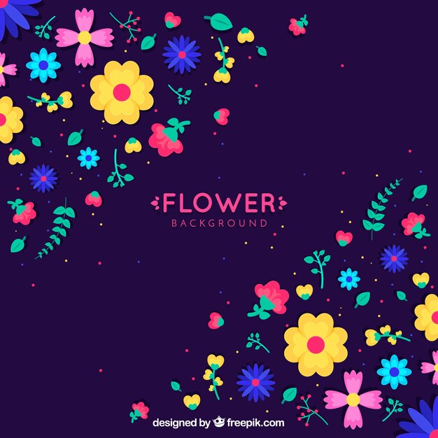 Lovely floral background with flat design