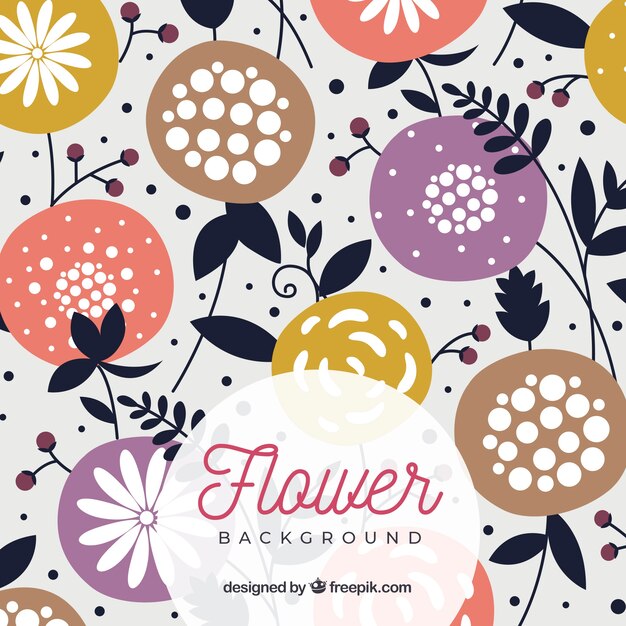 Lovely floral background with flat design