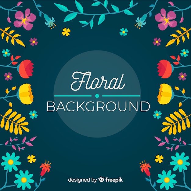 Lovely floral background with flat design