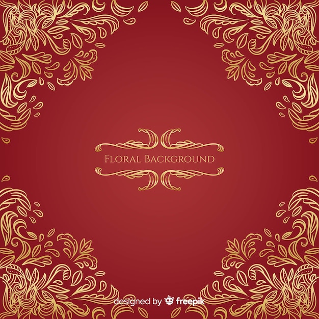 Lovely floral background with flat design