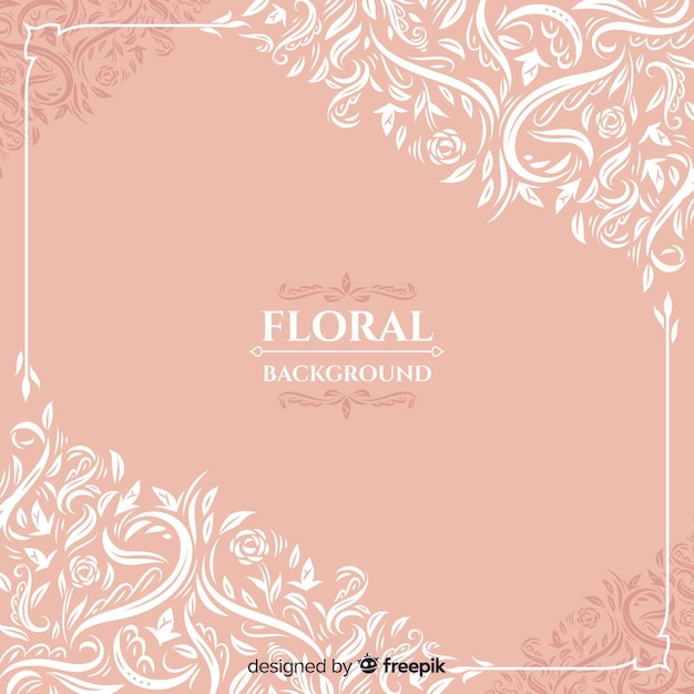 Lovely floral background with flat design