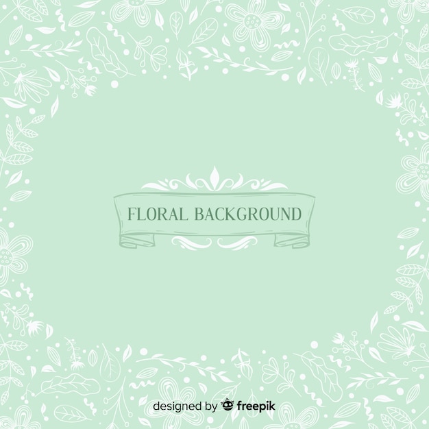 Free Vector lovely floral background with flat design