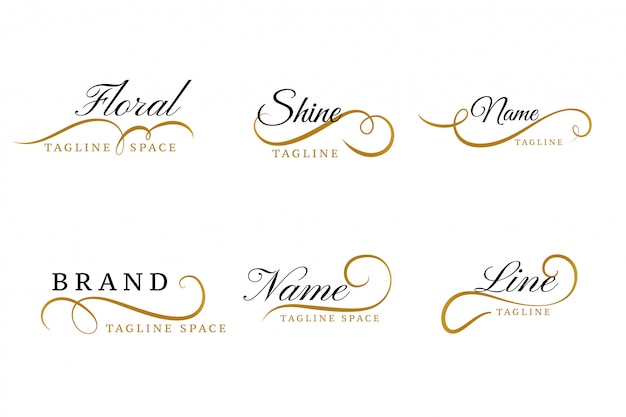 Lovely floral ornamental logos collection design set