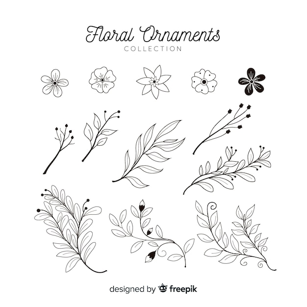 Free vector lovely floral ornaments with classic style