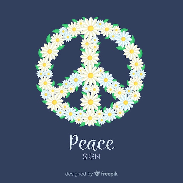 Lovely floral peace symbol