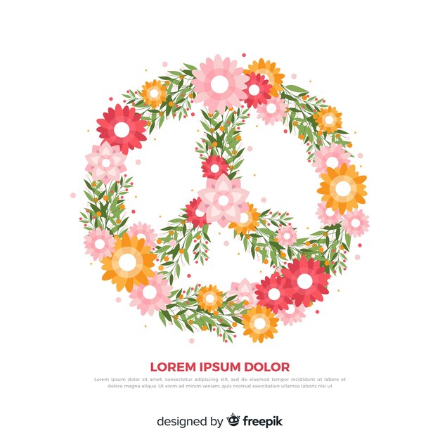 Lovely floral peace symbol