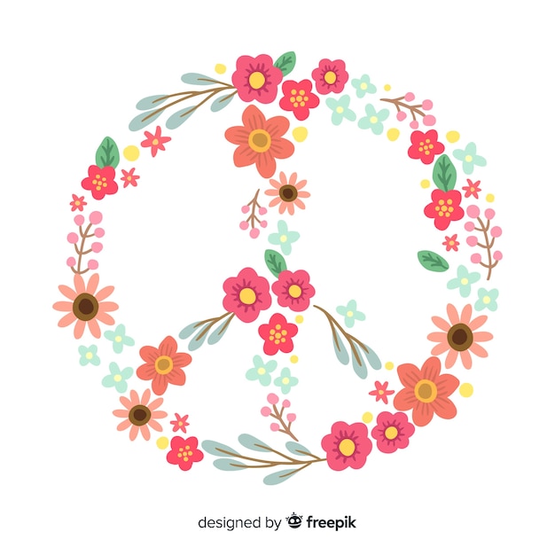 Lovely floral peace symbol