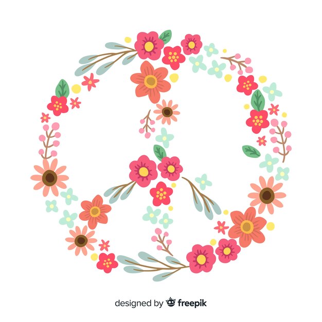 Lovely floral peace symbol