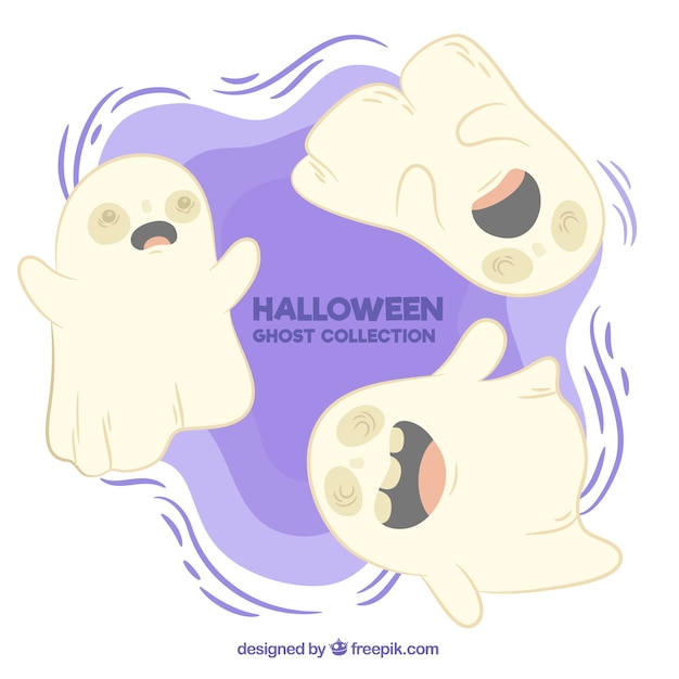 Lovely ghosts with hand drawn style