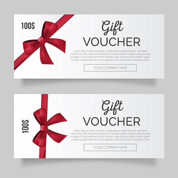 Lovely Gift Voucher with Red Ribbon