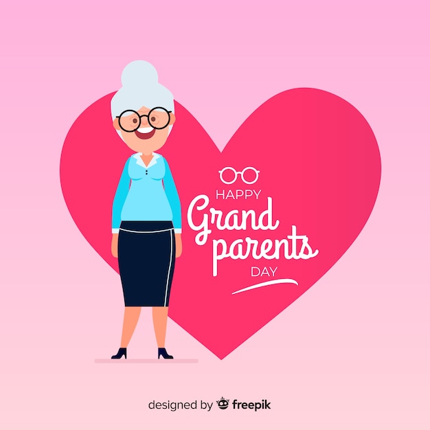 Lovely grandparents day composition with flat design