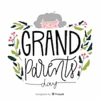 Free vector lovely grandparents day composition with flat design