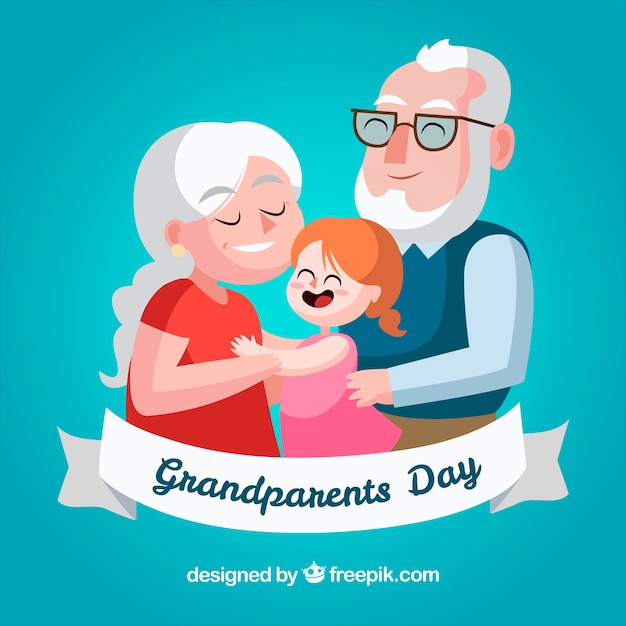 Lovely grandparents having fun with their granddaughter