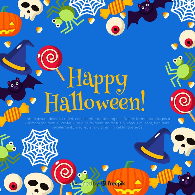 Lovely halloween background with flat design