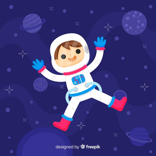 Lovely hand drawn astronaut character